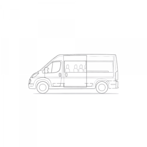 Illustration of a crew van